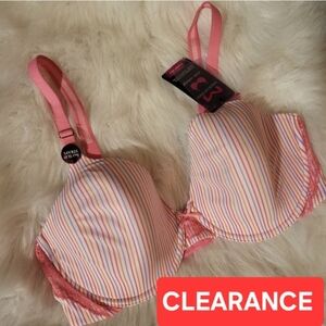Maidenform T Shirt Bra  Striped Pink Lavender